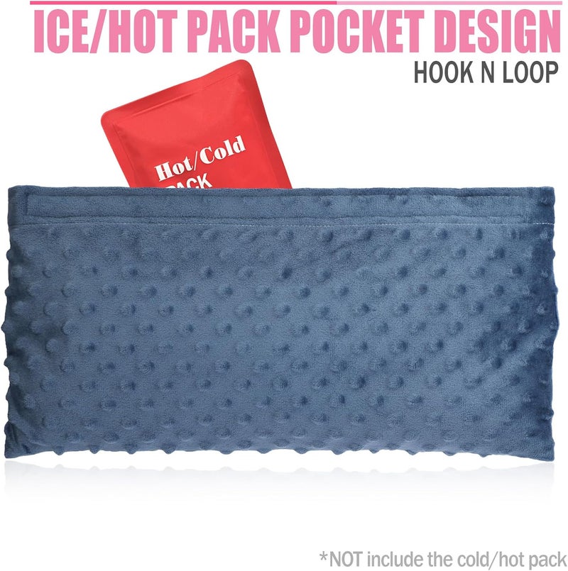 HapiPoppy Hysterectomy Seatbelt Pillow Hysterectomy Recovery Must Haves Post Surgery Abdominal Pillows with Ice/Hot Pocket for Tummy Tuck C-Section Recovery Gifts Minky Dot Denim Blue - Image 5